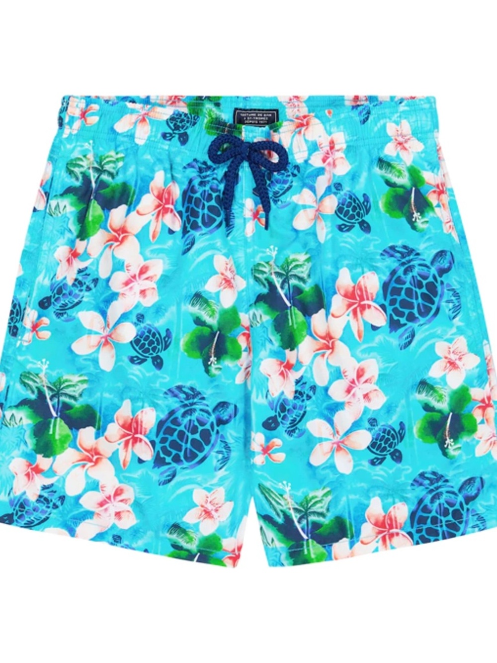 Vilebrequin Boys Swim Trunks Size 4 Turtle Floral Print Teal